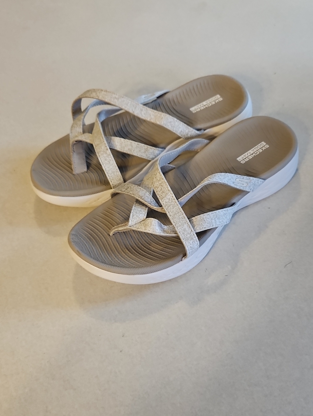 Skechers Taupe Thong Sandals